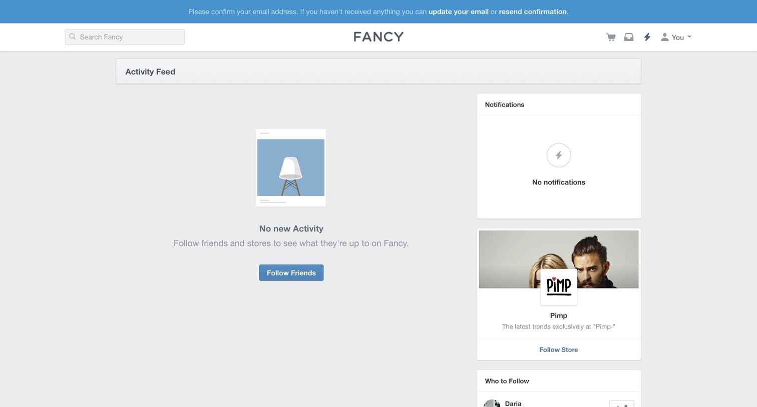 Fancy - Activity feed screen