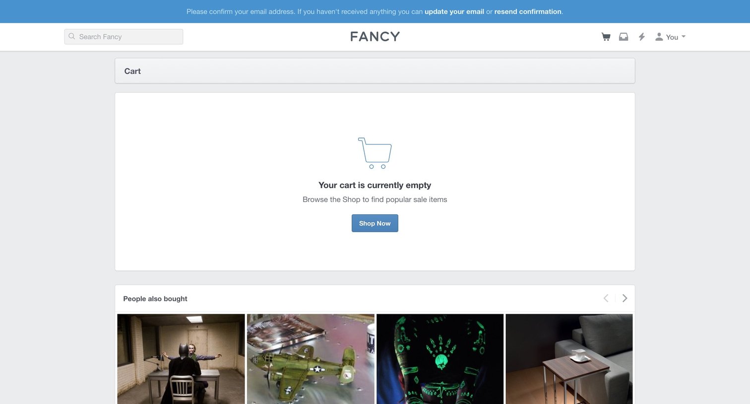 Fancy - Shopping cart screen