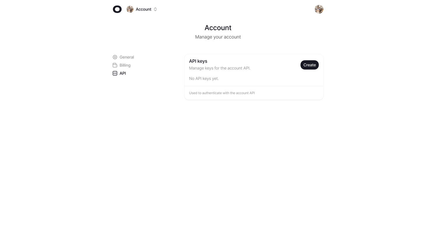 Visitors - API keys - Account - Visitors screen