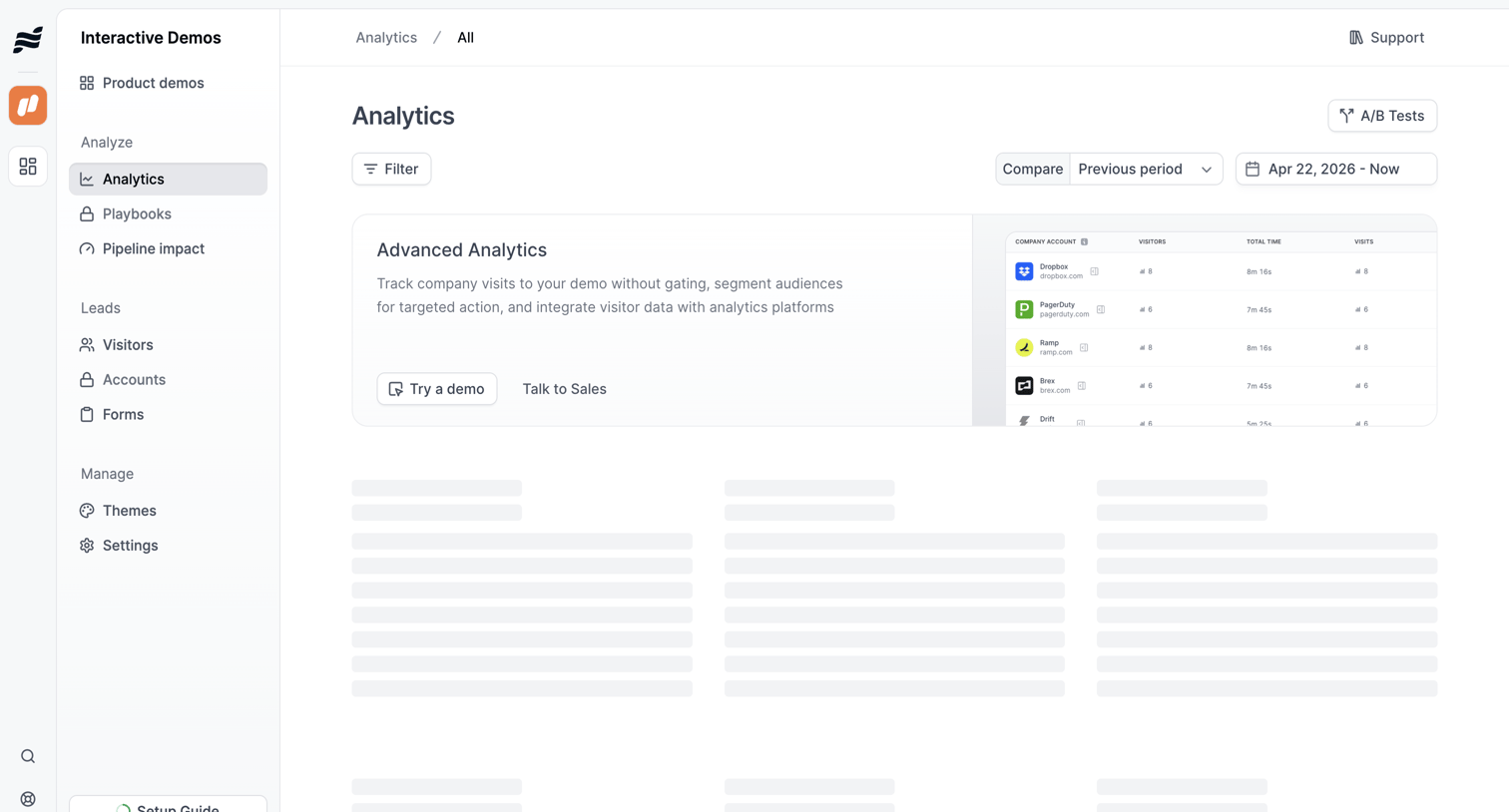 Navattic - Analytics · nicelydone3 screen