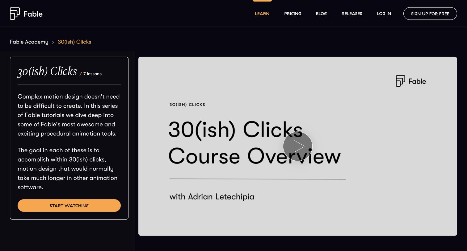 30ish Clicks | Fable Academy from Fable
