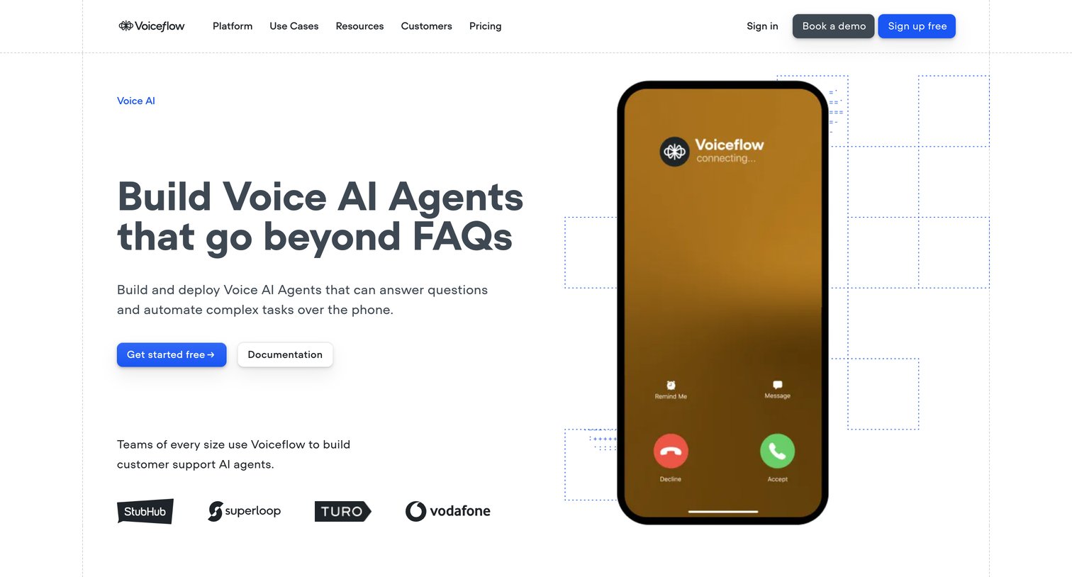 Voiceflow - Automate contact centers with Voice AI Voiceflow screen