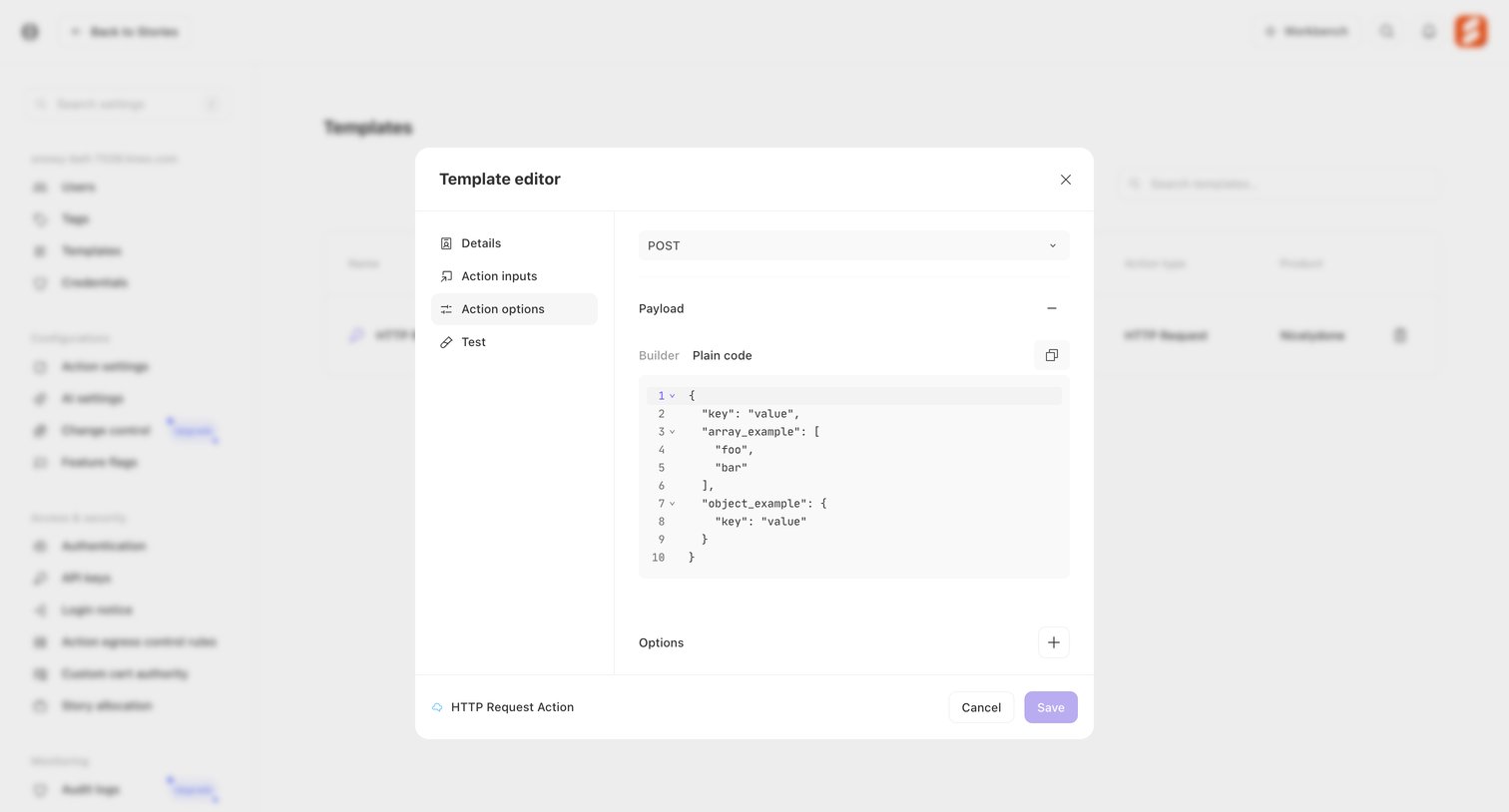Tines - Templates - Tines screen