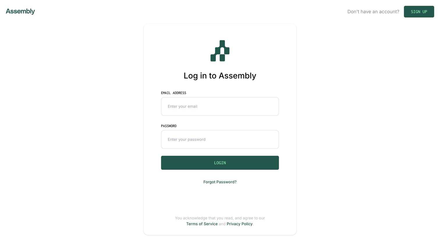 Assembly screen