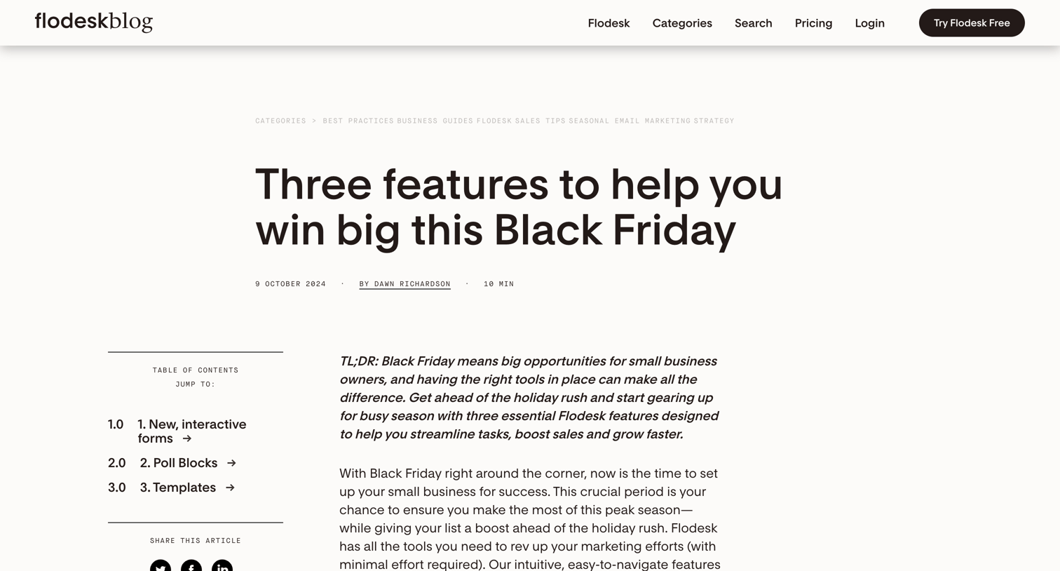 Flodesk - Three features to help you win big this Black Friday - Flodesk screen