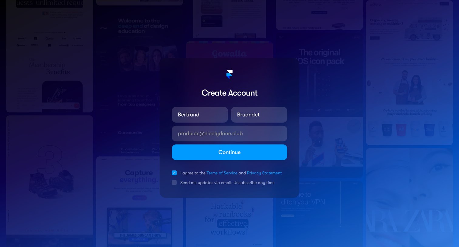 Framer - Framer Login screen