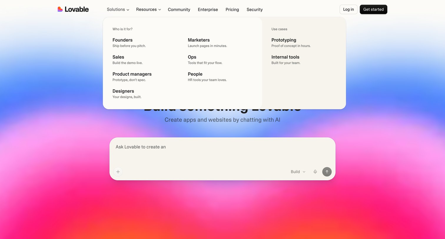 Lovable - AI App Builder  Vibe Code Apps & Websites with AI, Fast screen