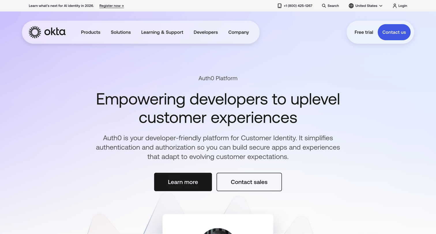 Okta - Auth0 Platform screen