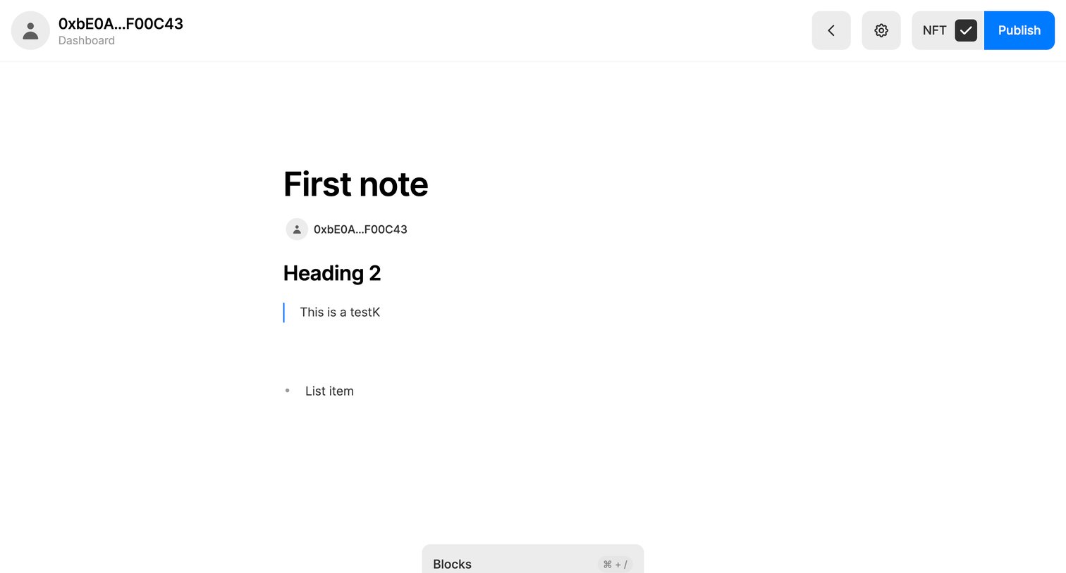 Mirror - Write – Dashboard – Mirror screen