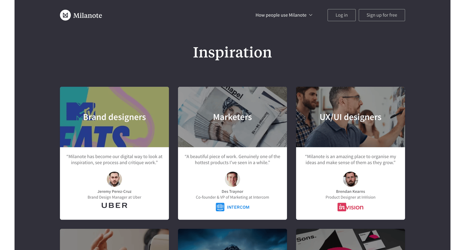 Milanote - Inspiration - Milanote screen