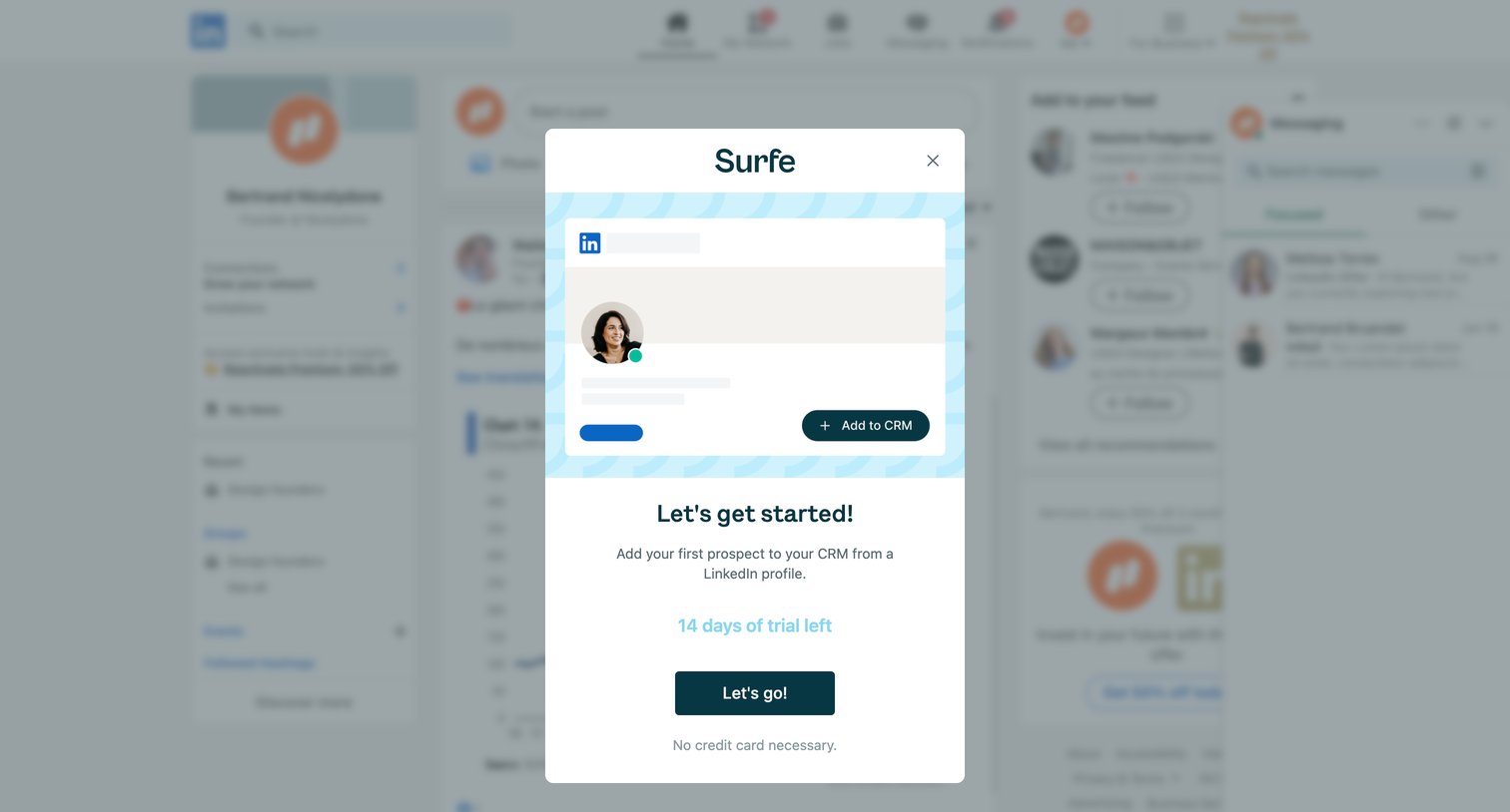 Surfe - 8 Feed | LinkedIn screen