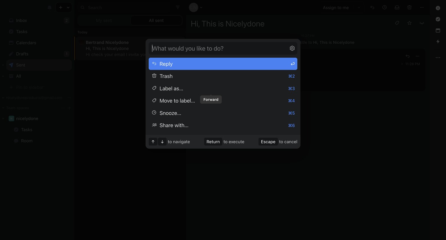 Missive - (10) Hi, This is Nicelydone - Sent screen