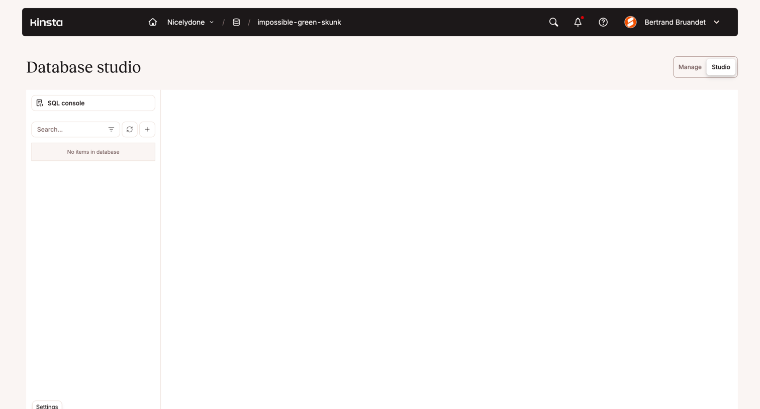 Kinsta - impossible-green-skunk - MyKinsta screen