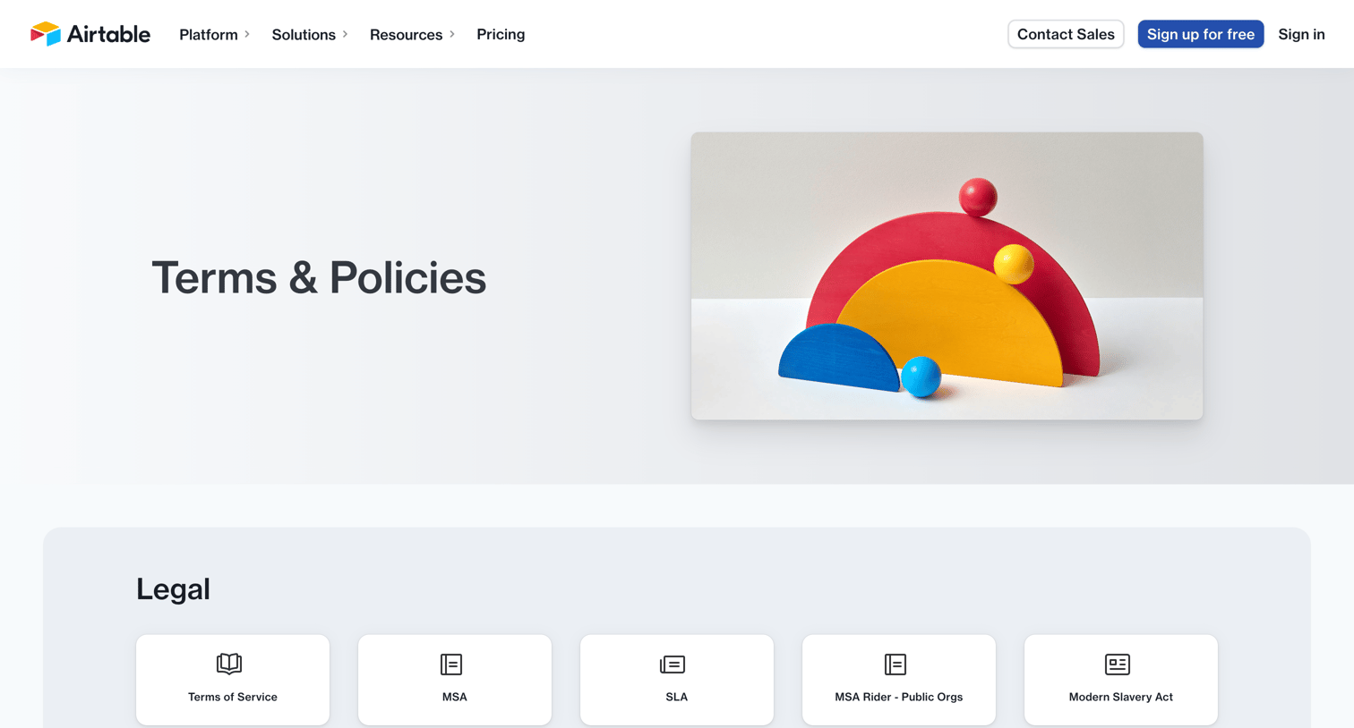 Airtable - Terms | Policies  Airtable screen
