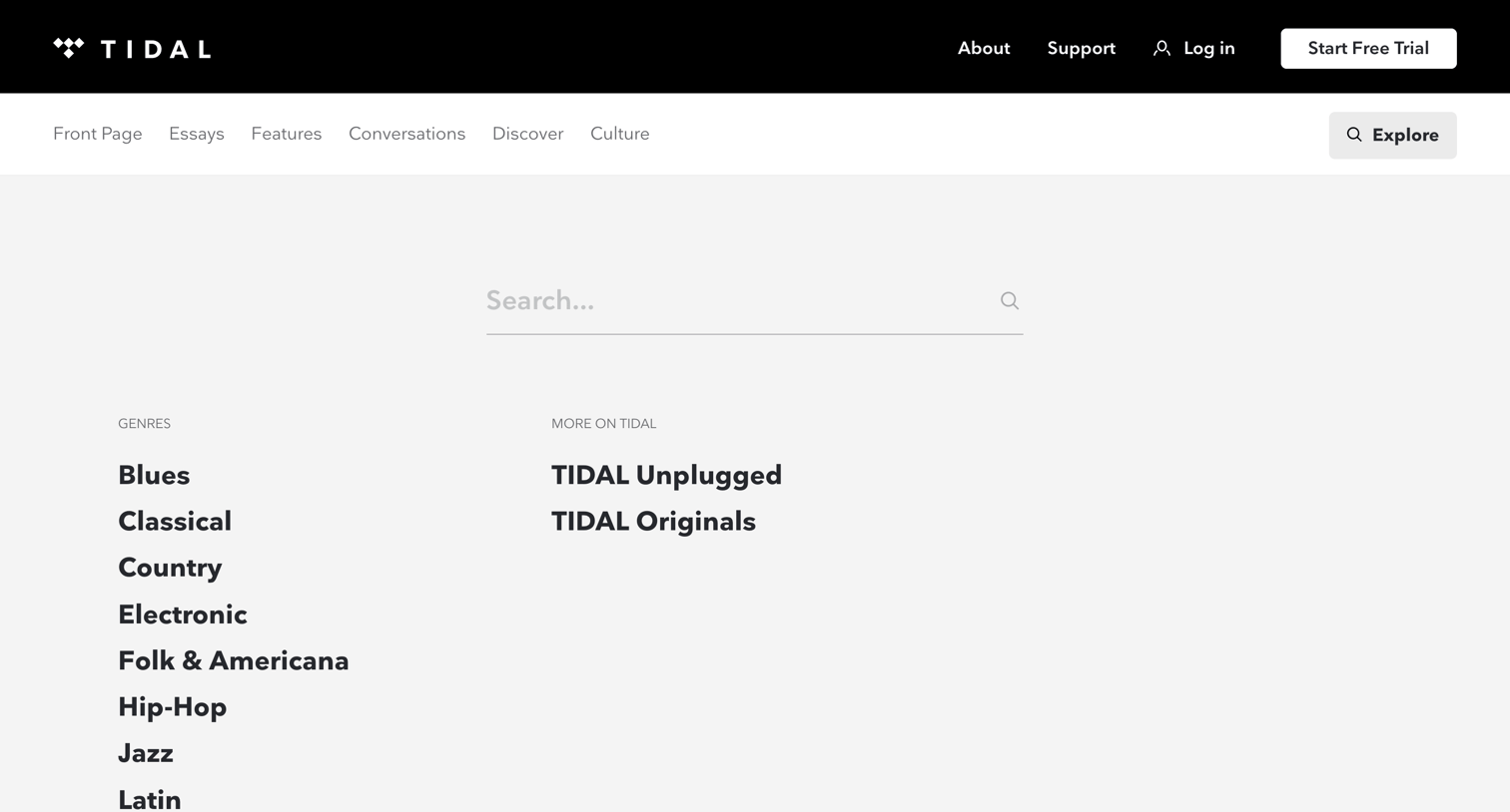 Tidal - Explore | TIDAL Magazine screen