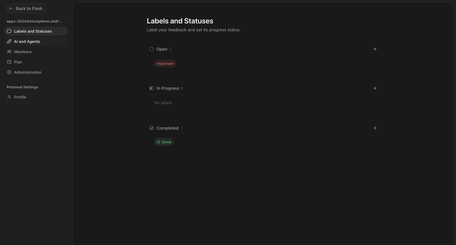 Flask screen