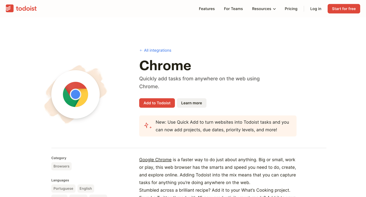 Todoist - Chrome | Todoist screen