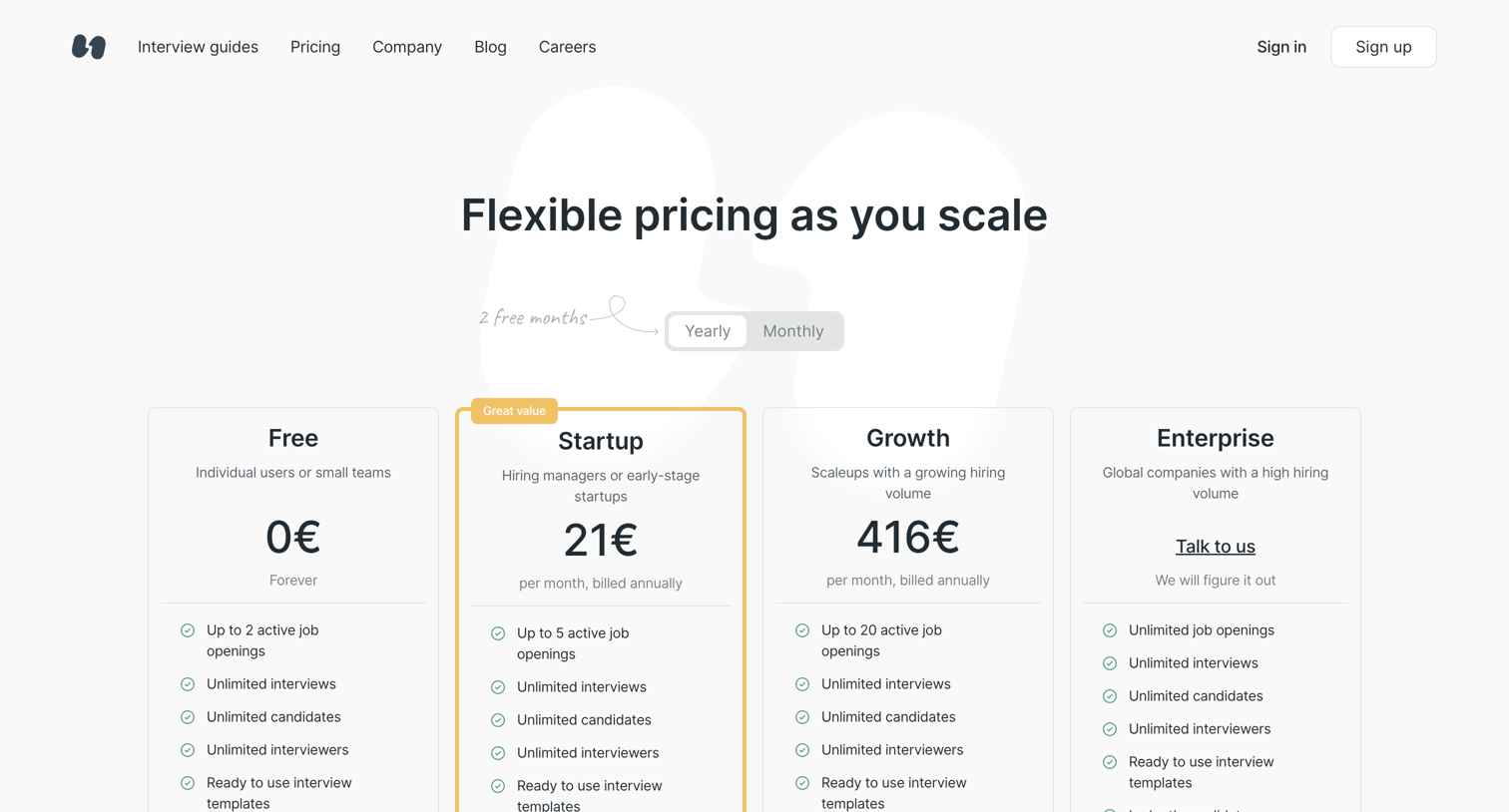 Hireproof - Pricing | Hireproof screen