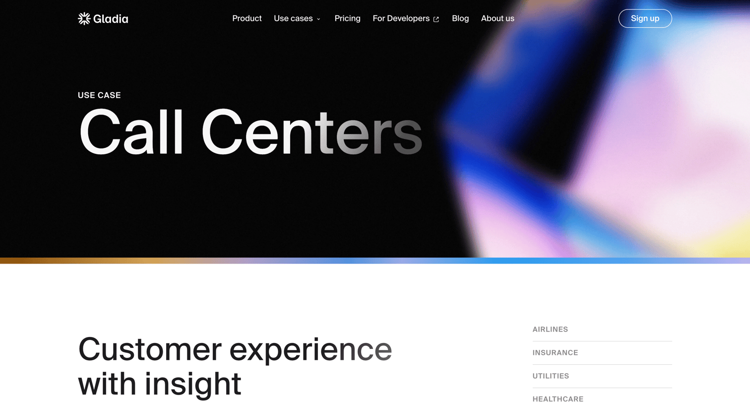 Gladia - Gladia - Call Centers screen