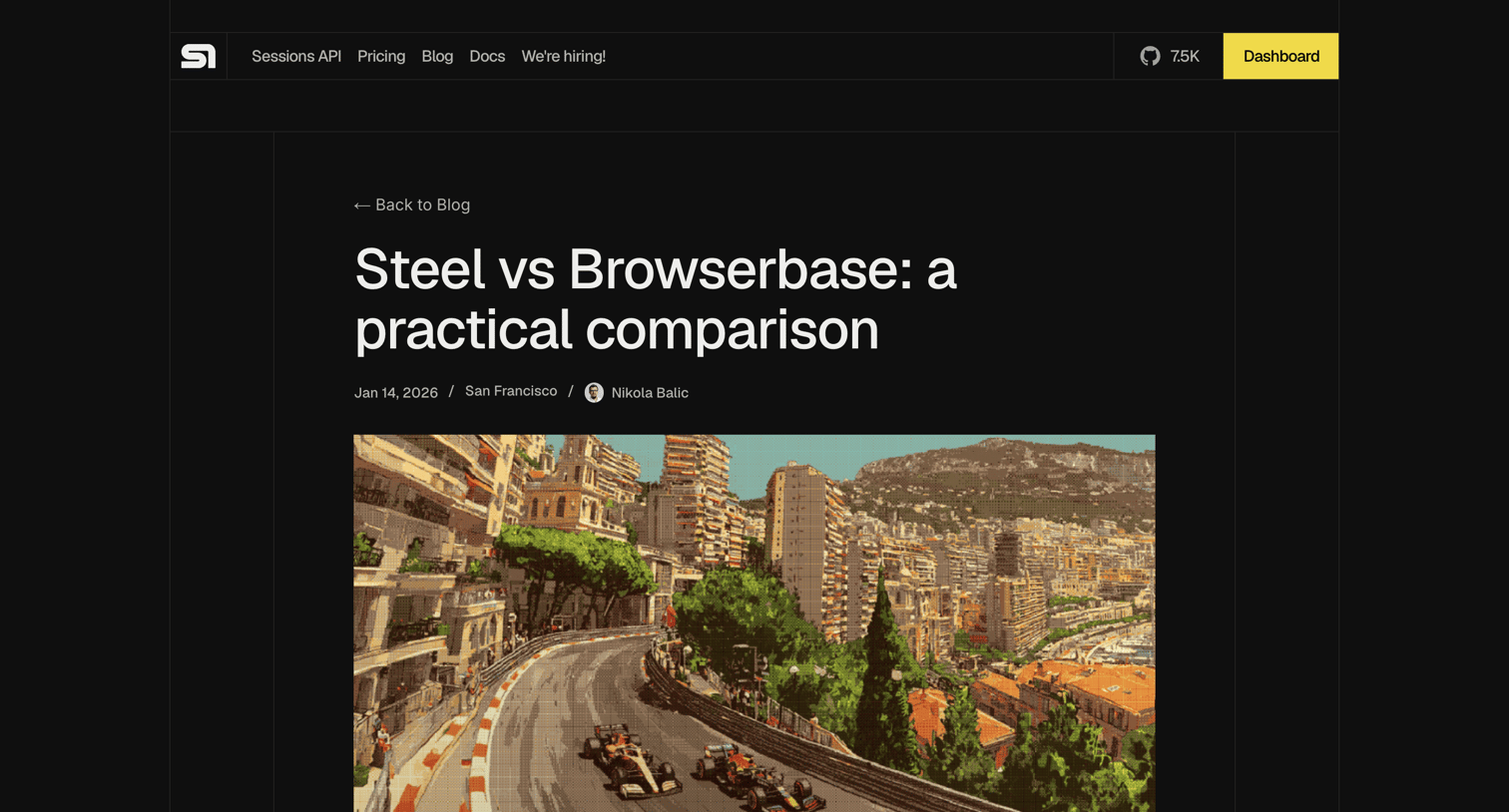 Steel - Steel vs Browserbase: a practical comparison - Steel | Open-source Headless Browser API screen