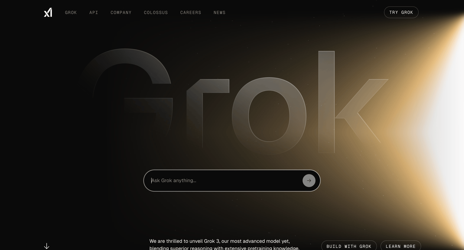 Grok - Welcome | xAI screen