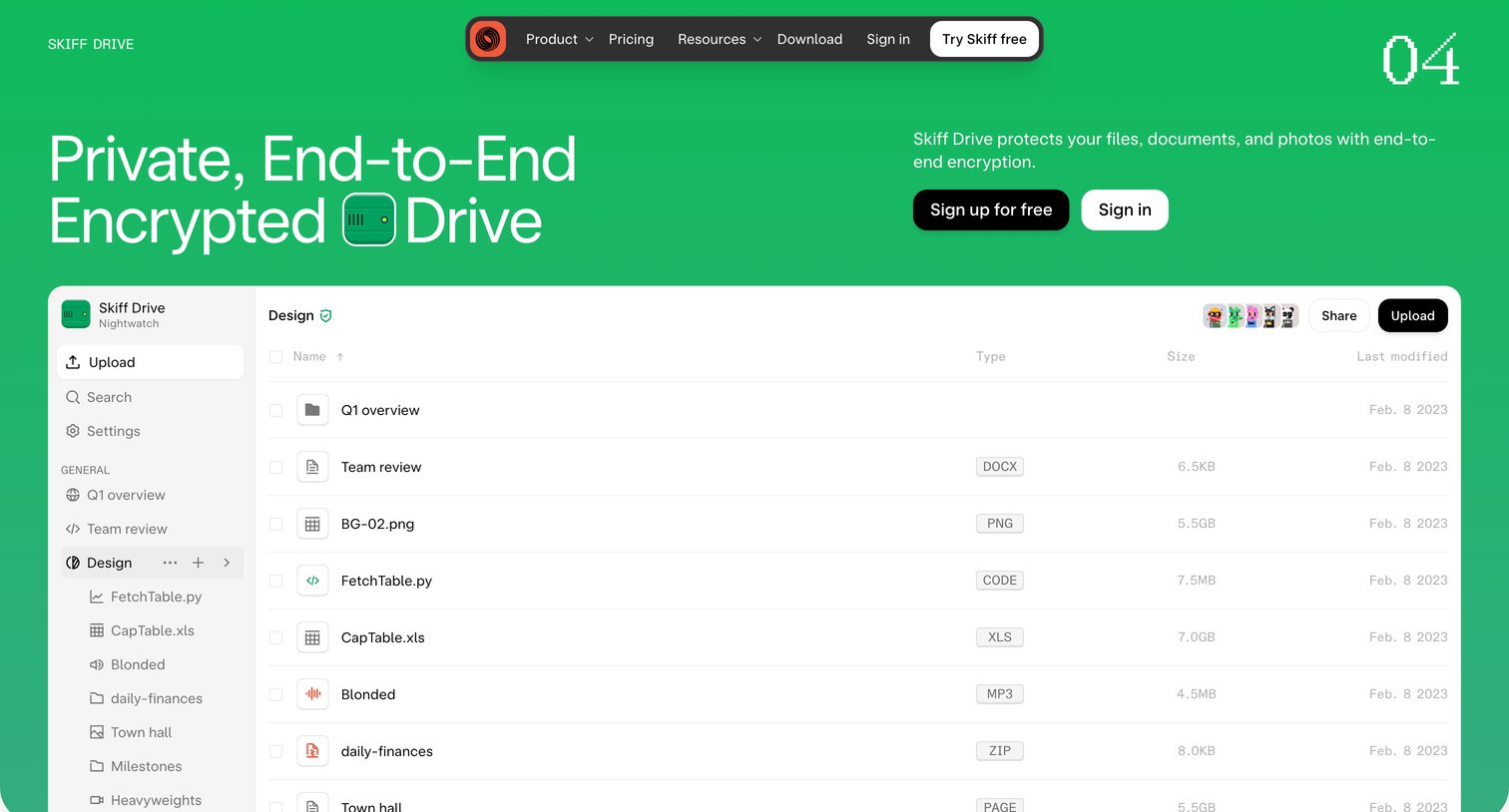 Skiff - Skiff – Private, Encrypted, Decentralized Cloud Storage - Read mo screen