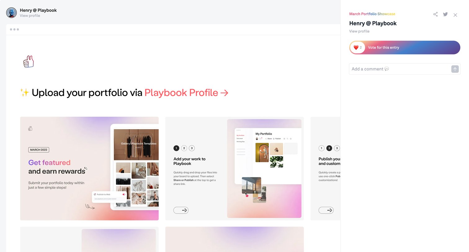 Playbook - MarchPortfolioMonth screen