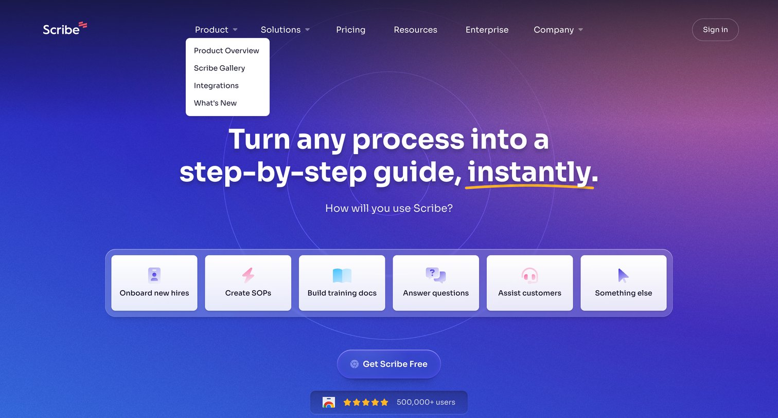 Scribe - Scribe | Visual step-by-step guides screen