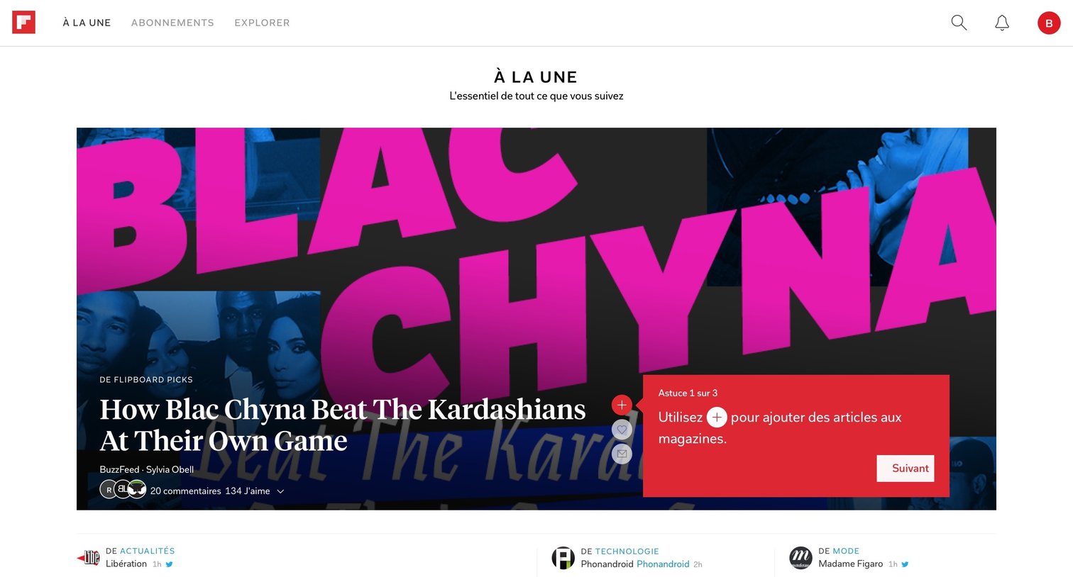 Flipboard - Onboarding screen