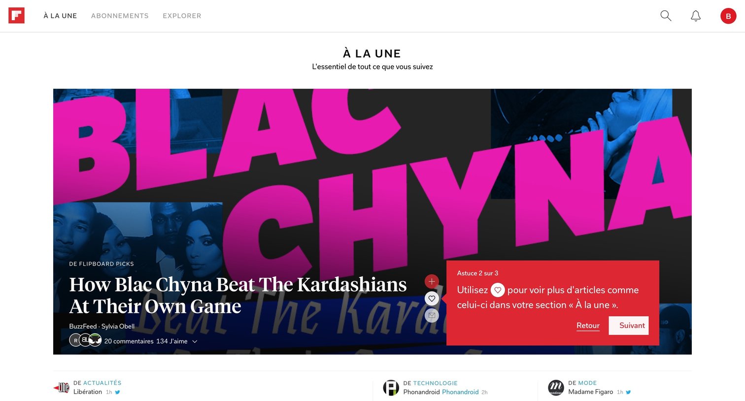 Flipboard - Onboarding screen
