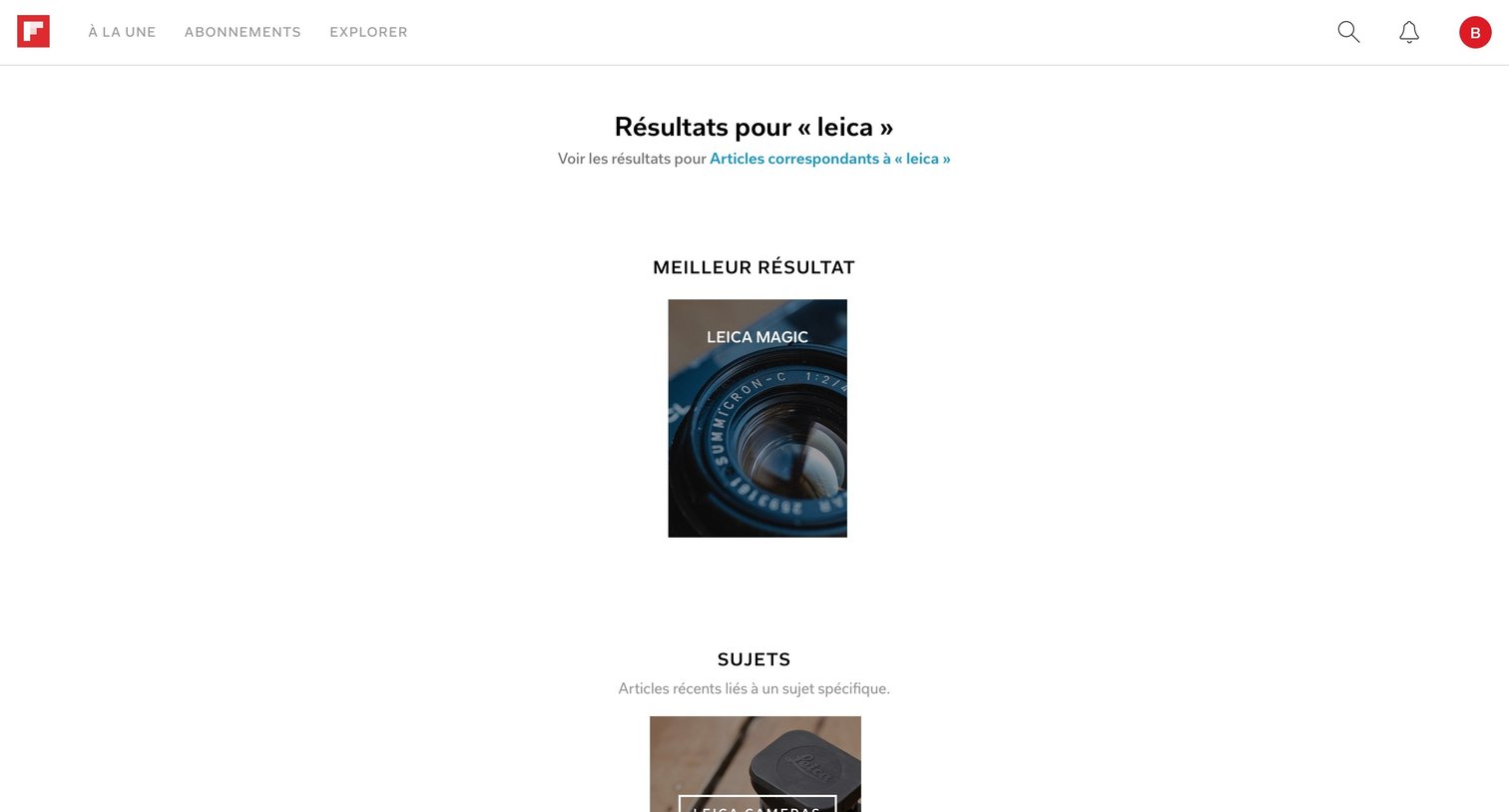 Flipboard - Search screen