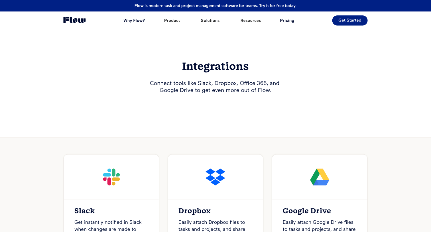 Flow - Integrations | Streamlined Digital Productivity Tools - Flow screen