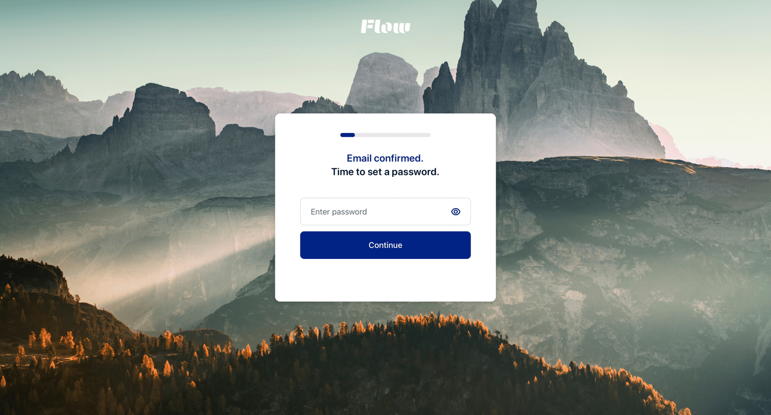 Flow - Continue Signup · Flow screen