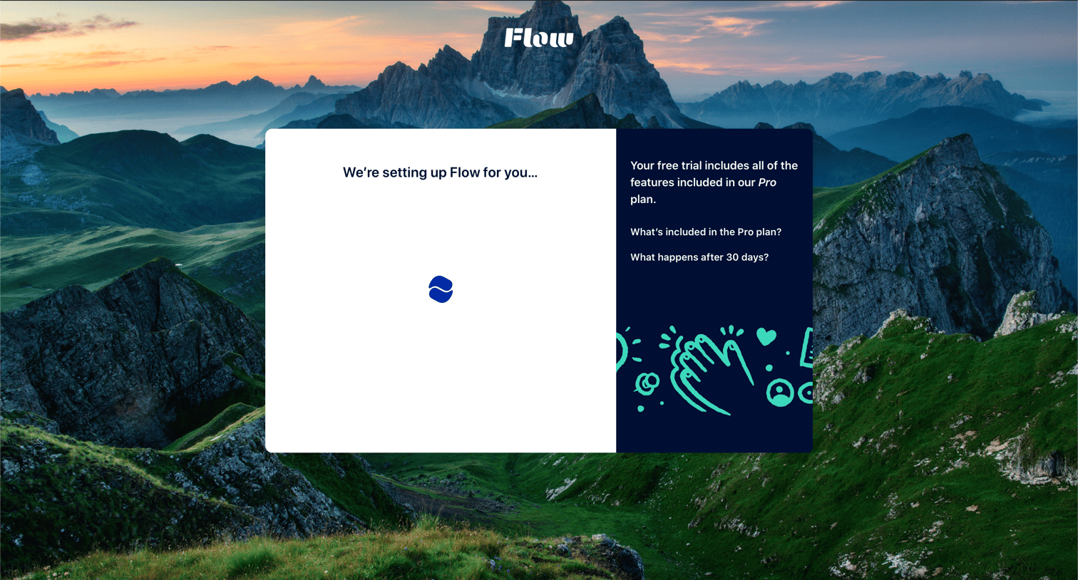 Flow - Continue Signup · Flow screen