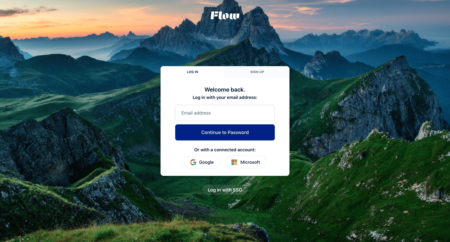Flow - Login · Flow screen