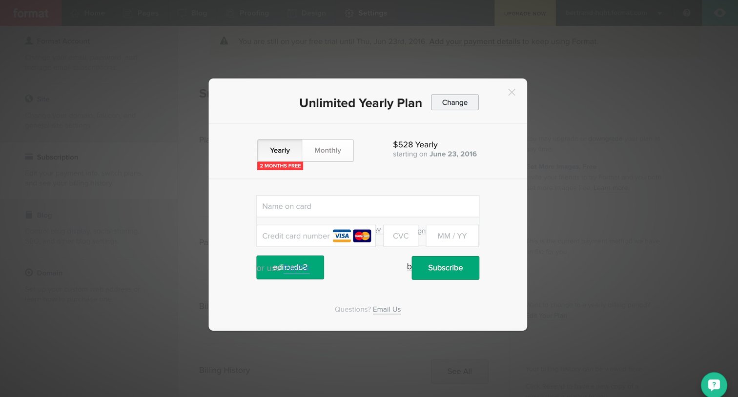 Checkout from Format