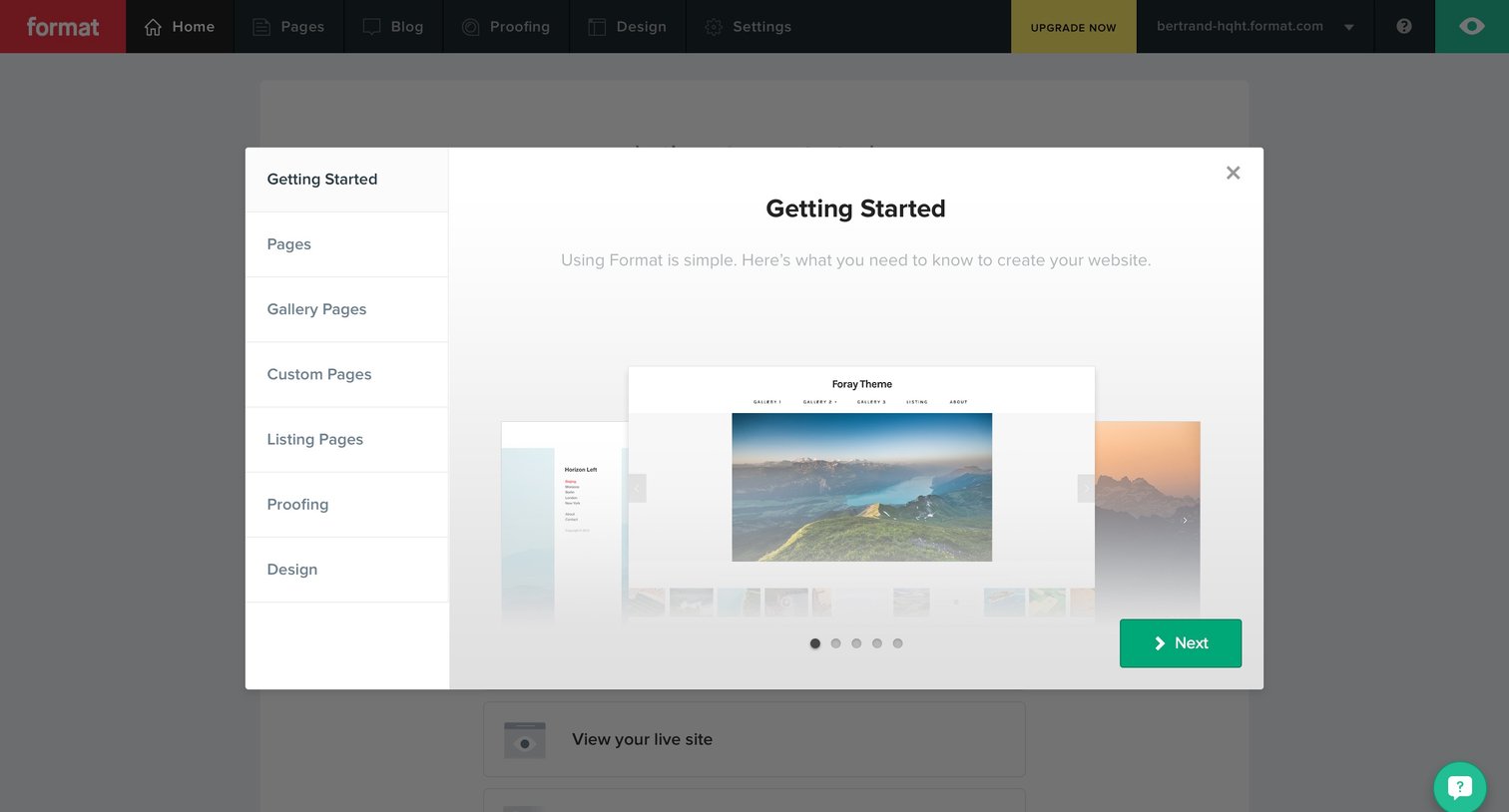 Format - Onboarding screen