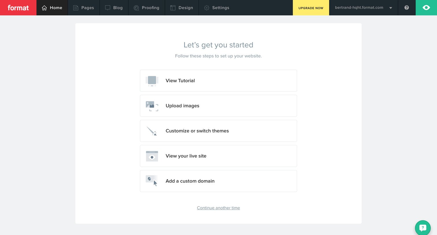 Format - Onboarding screen
