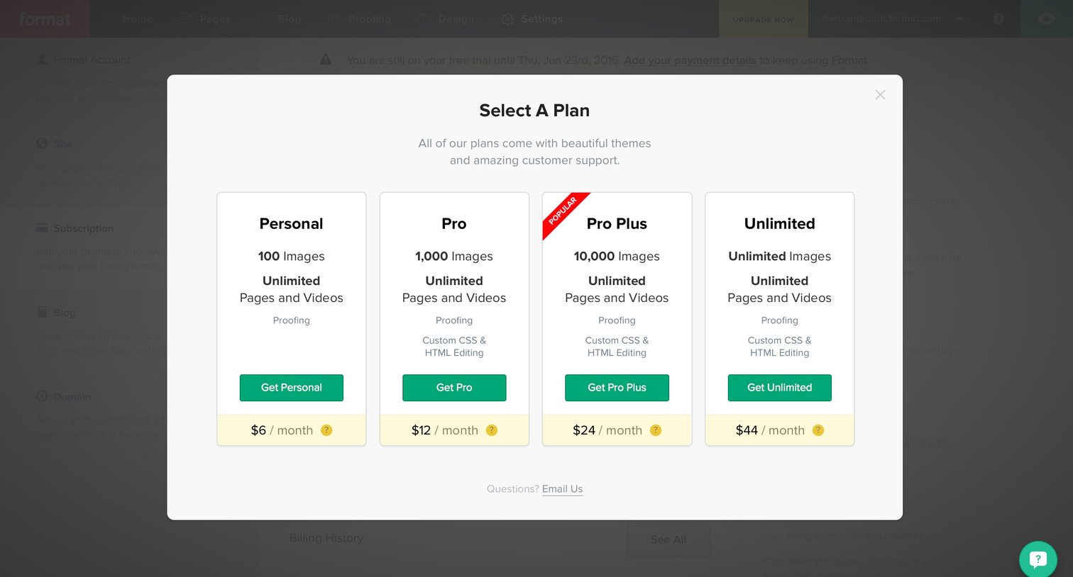 Plans from Format