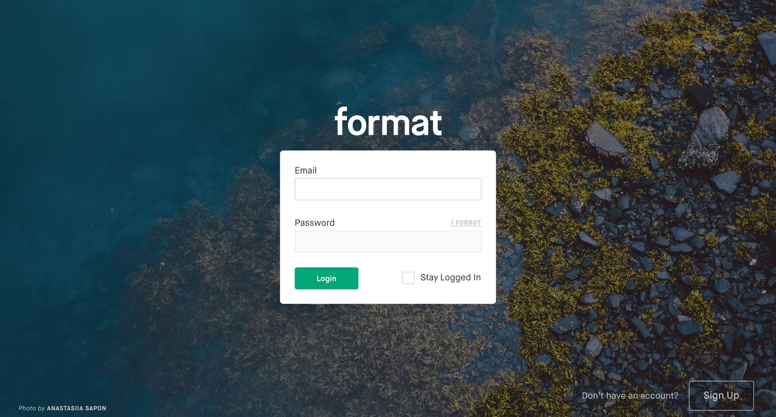 Format - Sign in screen