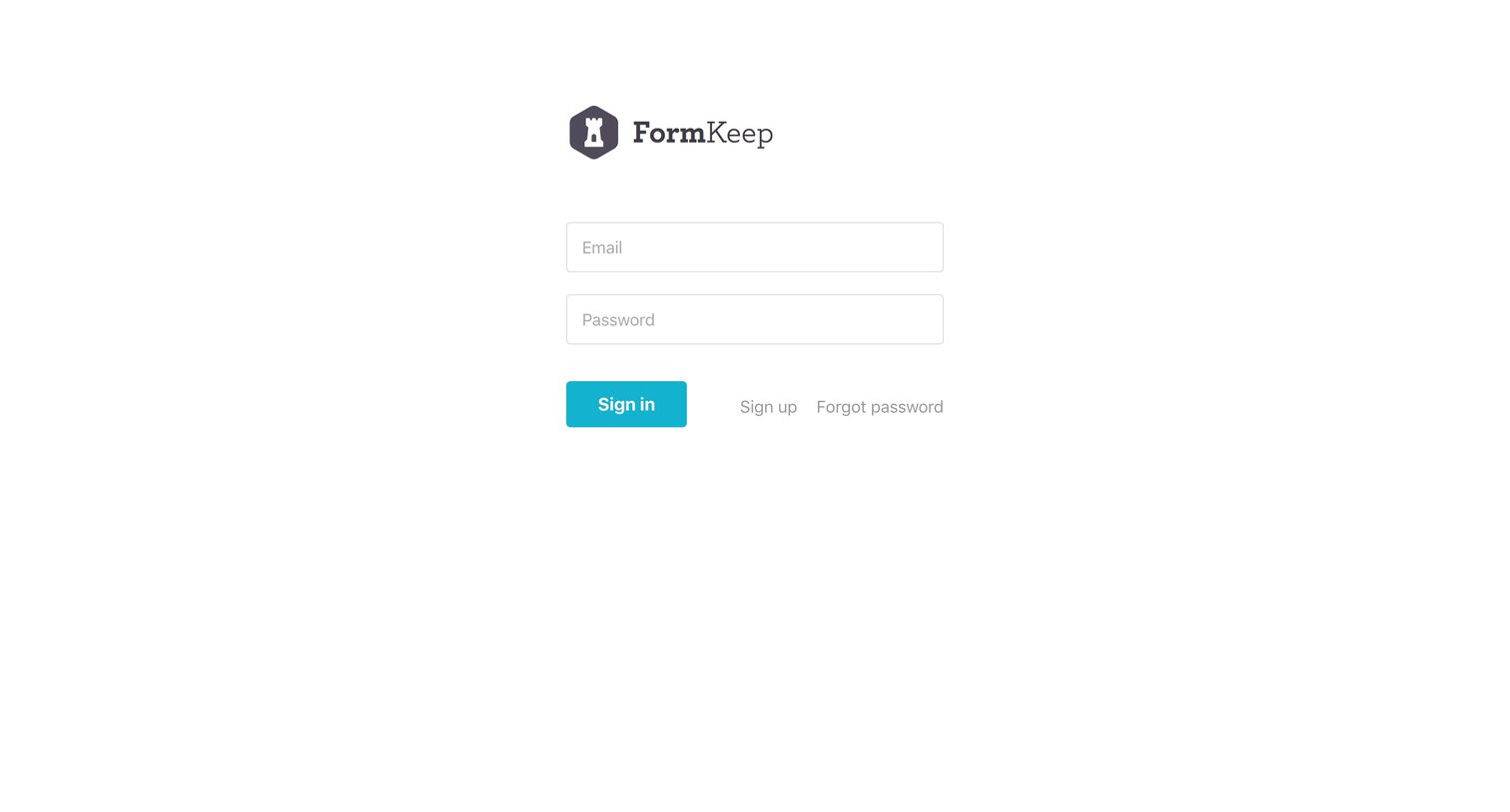 Formkeep - Sign in screen