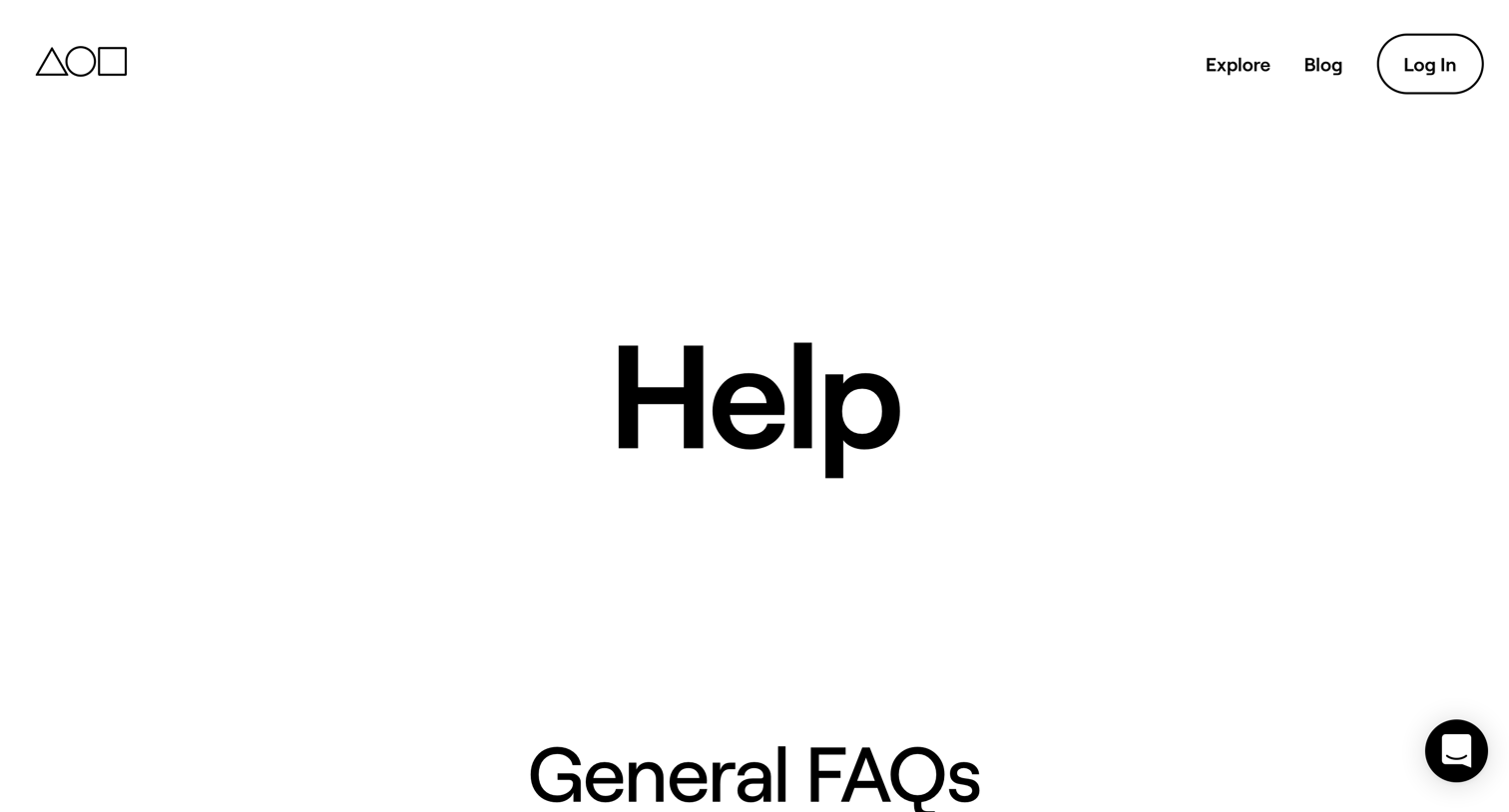 Foundation - Support / Help center screen