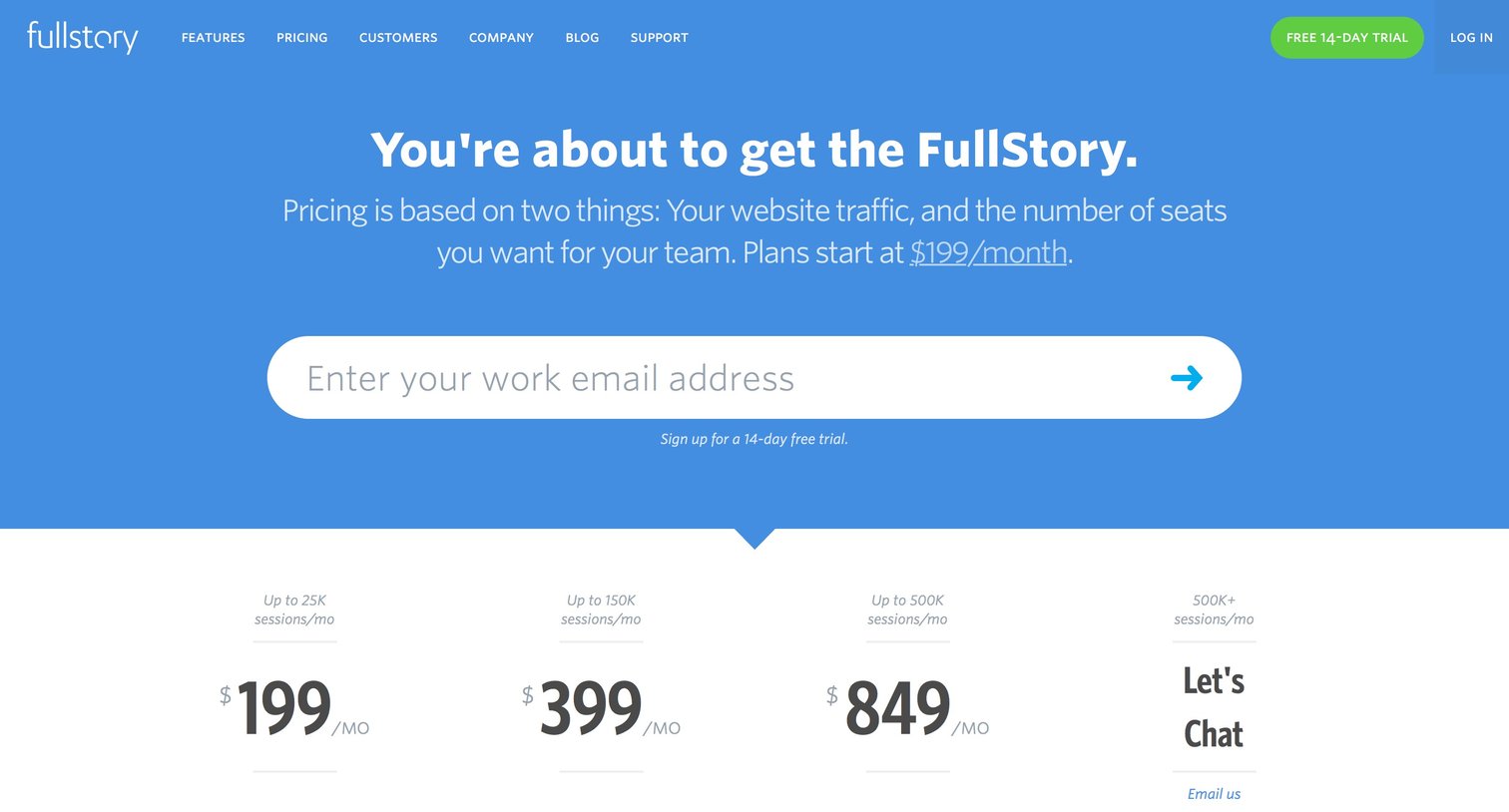 Sign up from Fullstory