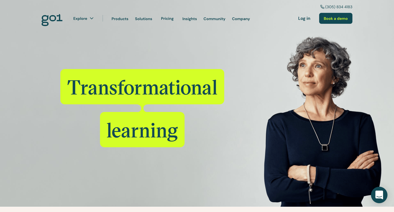 Go1 - Landing page screen