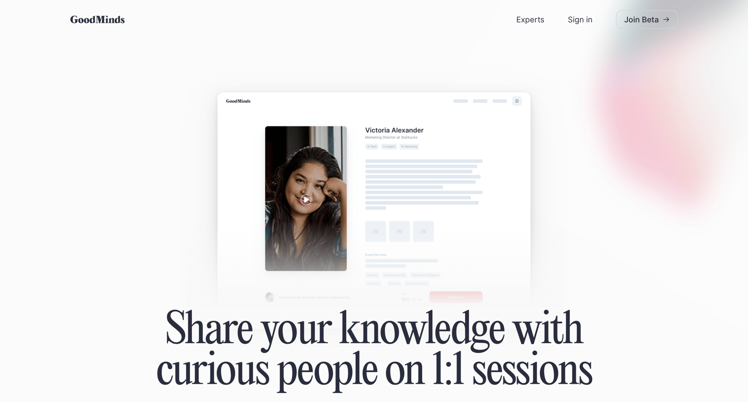 Goodminds - GoodMinds.Club — Answer your questions with 1.1 talks with experts. screen