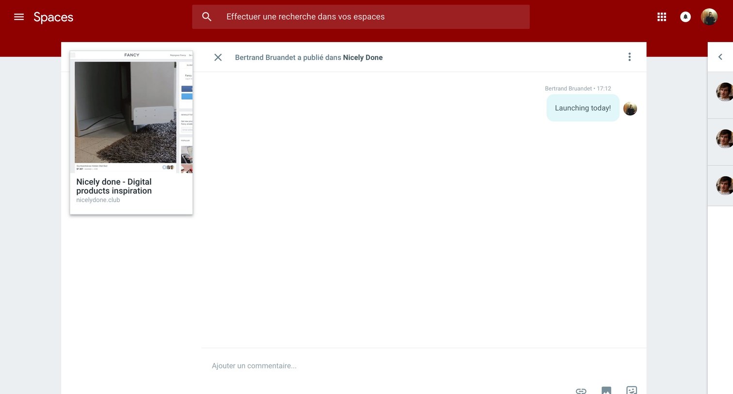 Comments from Google spaces