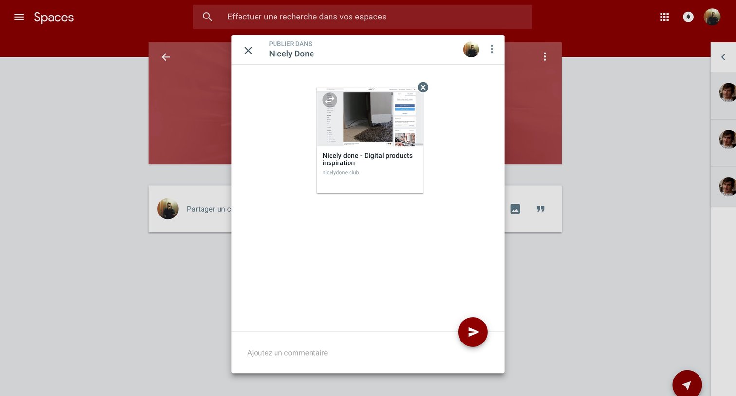 Create from Google spaces