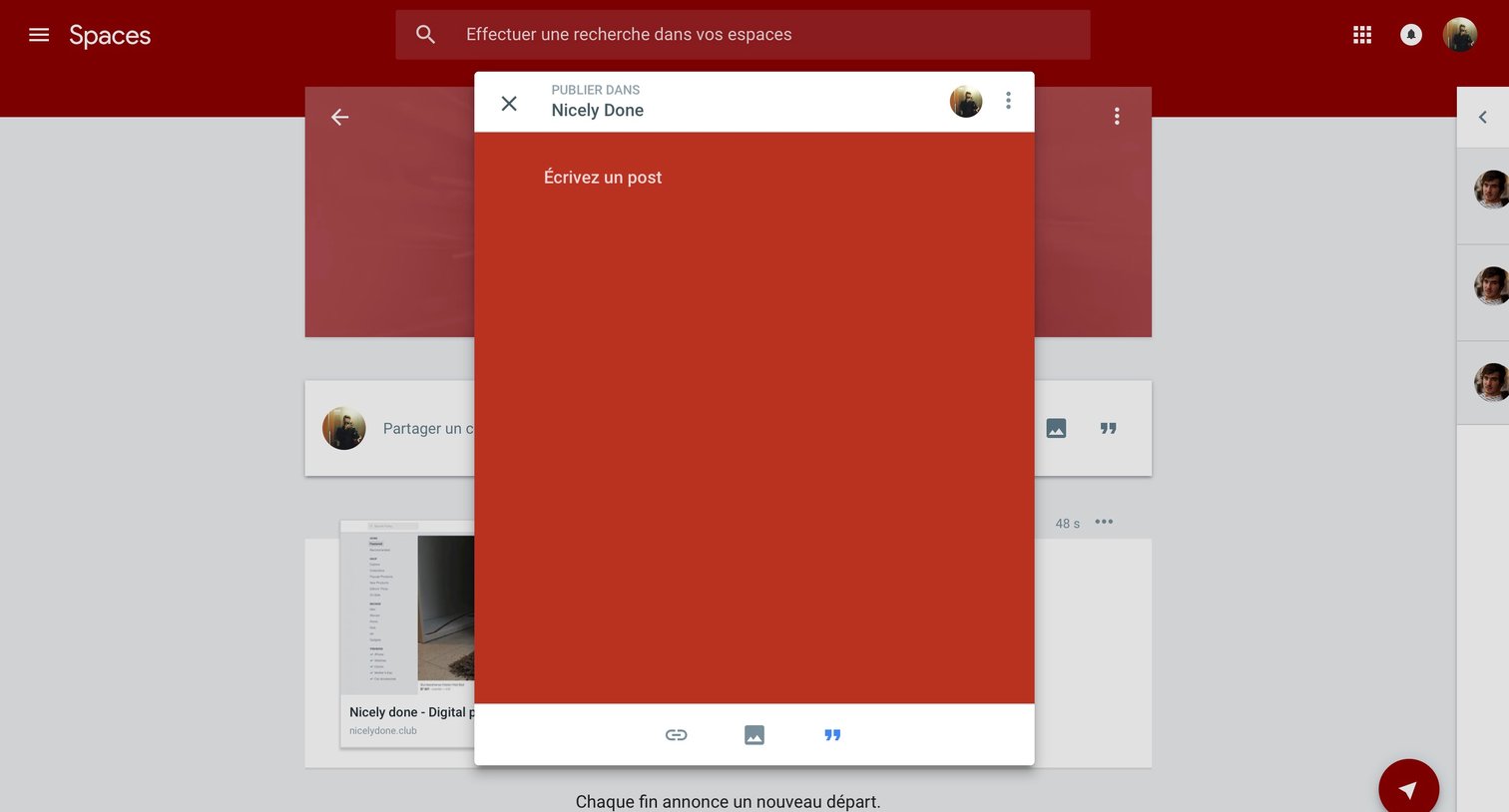 Create from Google spaces