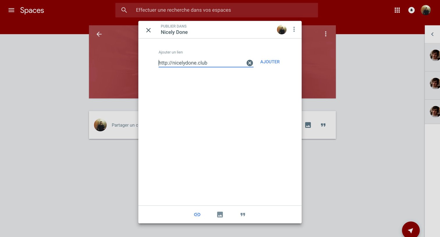 Create from Google spaces