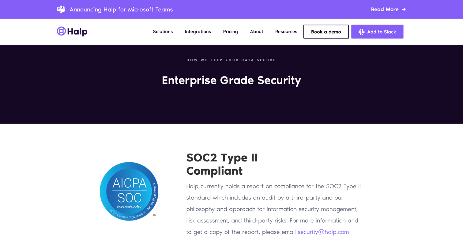 Security from Halp